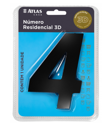 NUMERO 3D PARA CASA ADESIVO 0 ACM PR