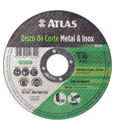 DISCO DE CORTE METAL INOX 115X1