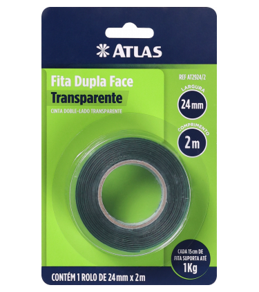 DOUBLE SIDED TAPE TRANSP 24MM X 2M