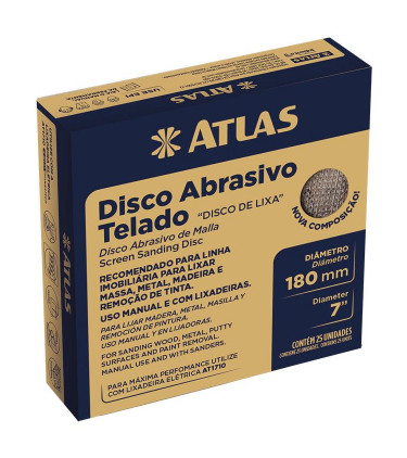 DISCO ABRASIVO TELADO 180 GRAO 120