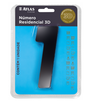 NUMERO 3D PARA CASA ADESIVO 0 ACM PR