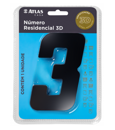 NUMERO 3D PARA CASA ADESIVO 0 ACM PR